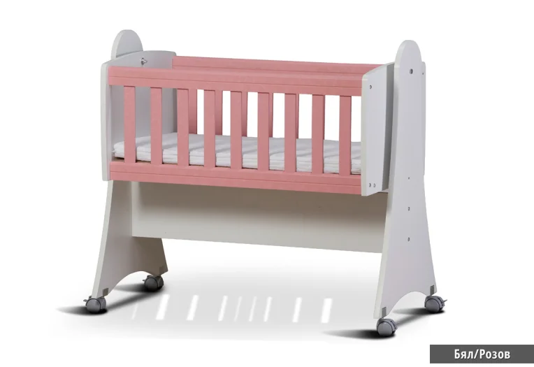 Бебешка дървена люлка dizain baby Зори 90/44 см с колелца