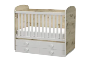 Бебешко легло-люлка Деси от Dizain Baby с подвижна МДФ решетка и 4 чекмеджета