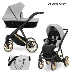 Луксозна бебешка количка Kunert Ivento Premium Dove Grey с 3D релефен кош