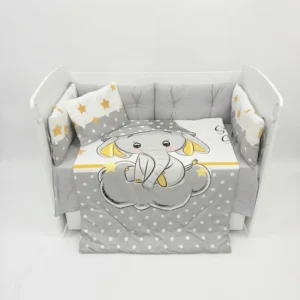 Спален комплект Dizain Baby Сладки Сънища сив – Ранфорс лукс за бебешко легло