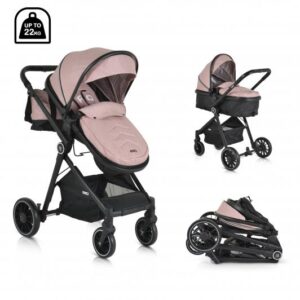 Комбинирана детска количка Moni RIO розов