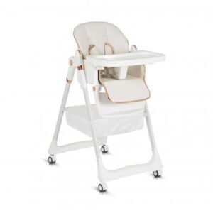Детски стол за хранене с подарък Moni Lindo бял