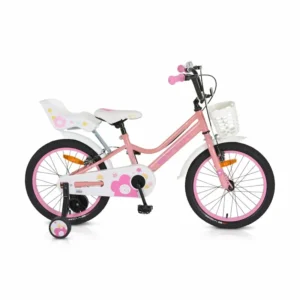 Велосипед за момиче Byox Quincy 18 розово с преден кош и бутилка за вода