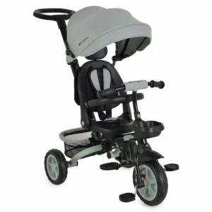 Зелена детска триколка Biox Explore с въртяща се седалка и родителски контрол