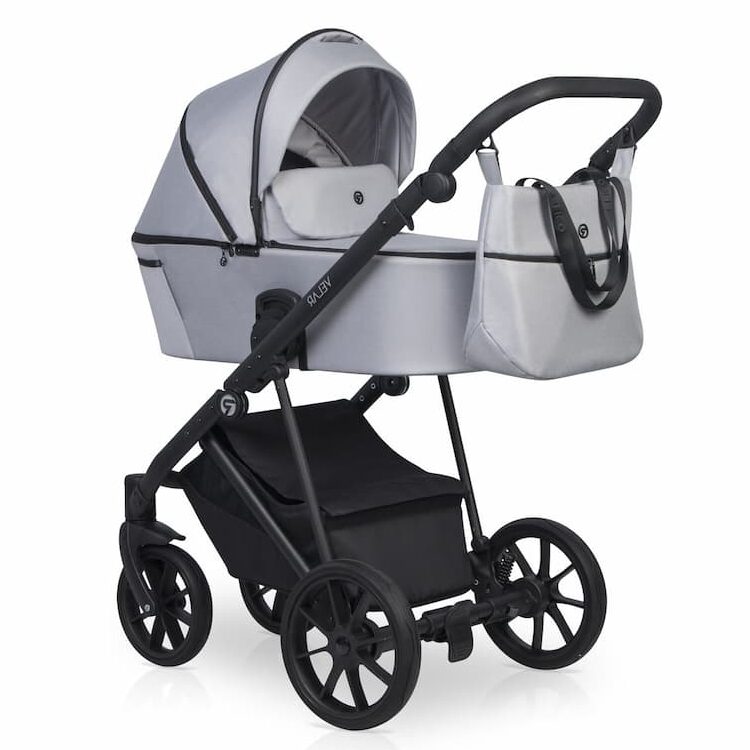 Бебешка количка Riko Velar 01 Stone с кош за новородено