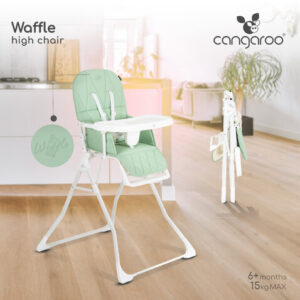 Детски стол за хранене Cangaroo Waffle зелен