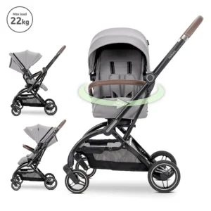 Детска количка LORELLI MAKAYA с ротация 360 в сив цвят