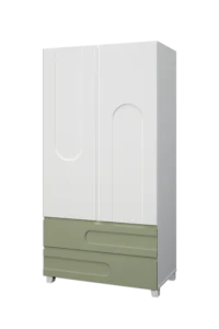 Гардероб Елена бял + зелен