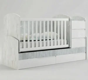 Трансформиращо бебешко легло Dizain Baby Съни – Класика и уют в Бяло и Антик