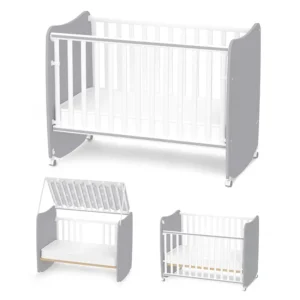 Модерно бебешко легло Lorelli STARS Stone Grey с люлеещ механизъм и 18 мм ПДЧ