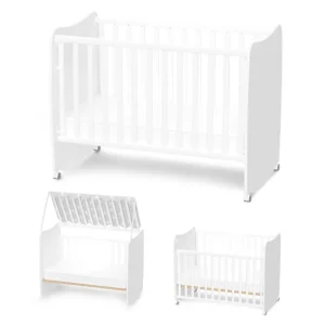 Бяло бебешко легло Lorelli STARS с функция люлка и 18 мм ПДЧ
