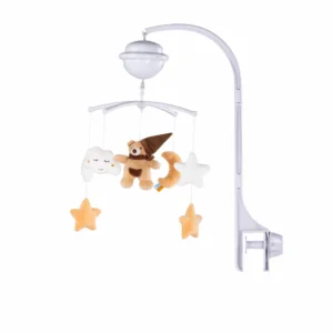 Бебешка музикална въртележка Мечо с нощен проектор и Bluetooth връзка