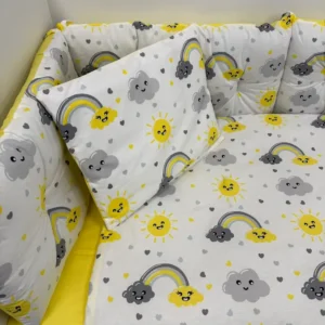 Спален комплект Dizain Baby Слънчева дъга – Цветен ранфорс лукс за бебешка стая
