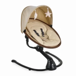 Бебешка електрическа люлка Cangaroo Cloud Premium+ Beige 360 градуса