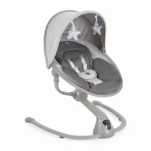 Светлосива бебешка люлка Cangaroo Cloud Premium+ 360 градуса