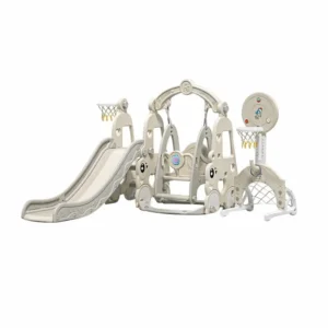 Мултифункционален детски игрален център 6в1 Lunar с люлка и пързалка