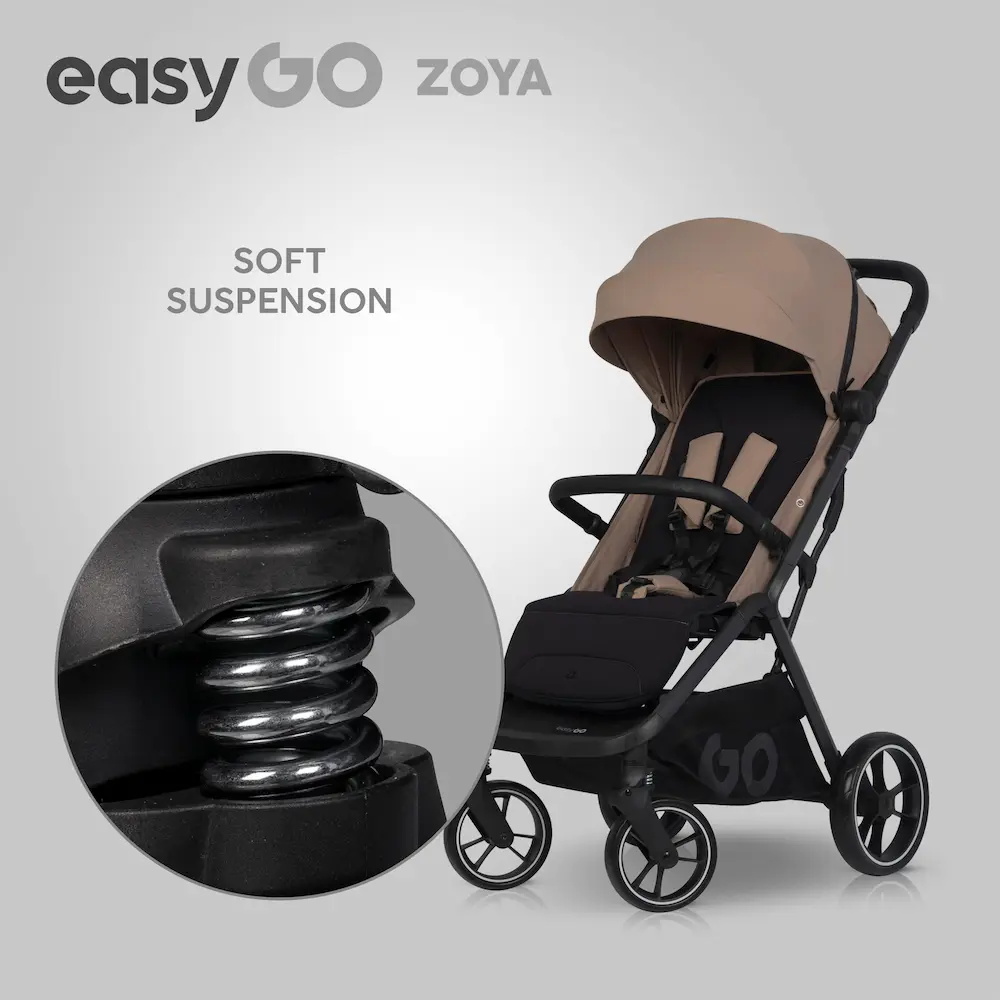 Бебешка количка EasyGo ZOYA Golden Beige – Автоматично сгъване до 22 кг - Image 2