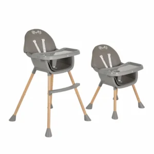 Детски стол за хранене Moni Biscotti 2 в 1 сив 64x64x94 см