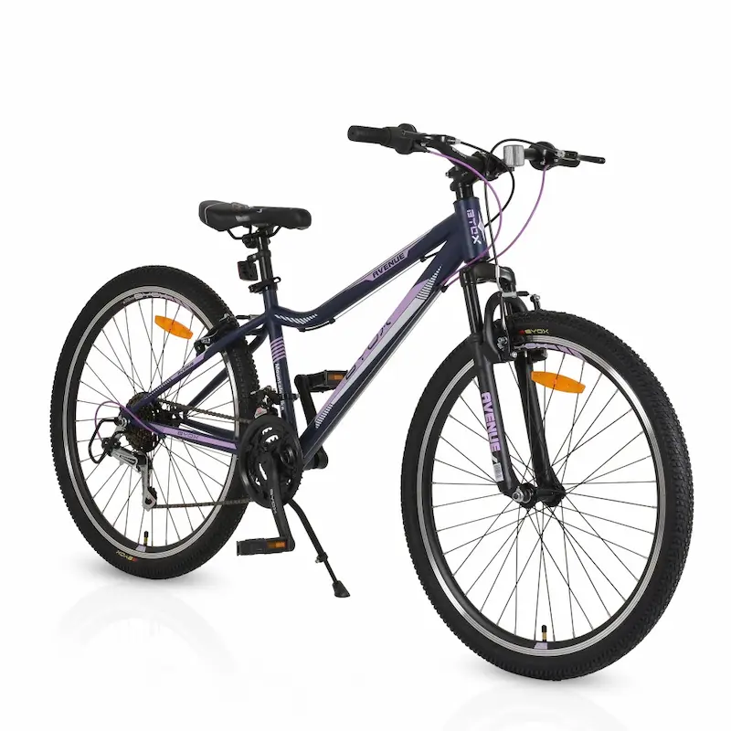 Виолетов велосипед Byox Avenue 26 инча с 21 скорости Shimano и амортисьор