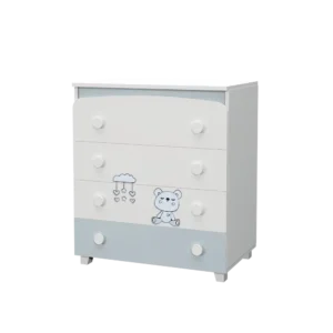 Бебешки скрин Dizain Baby Сънливко в цветова комбинация Бял и Сив