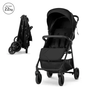Лятна бебешка количка Lorelli ZOZU Black с компактно сгъване