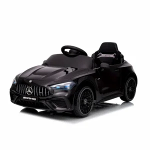 Елегантна черна детска акумулаторна кола Mercedes с плавен старт от pif.bg