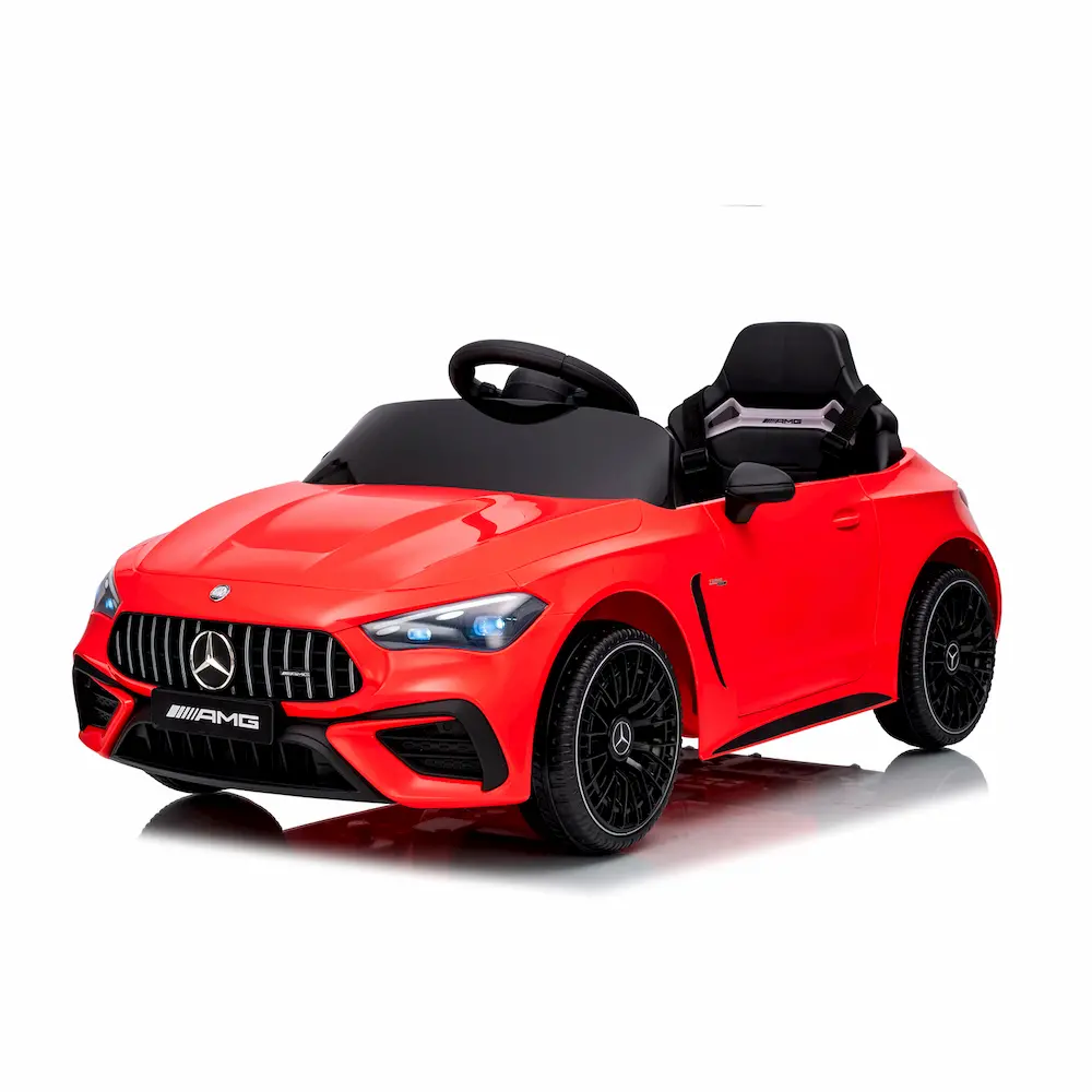 Спортна червена детска акумулаторна кола Mercedes с родителски контрол от pif.bg