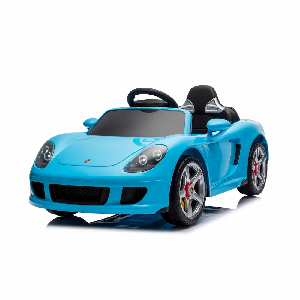 Елегантна синя детска акумулаторна кола Porsche Carrera GT от pif.bg
