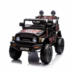 Стилен тъмносив детски акумулаторен джип Тойота с 4x4 задвижване от pif.bg