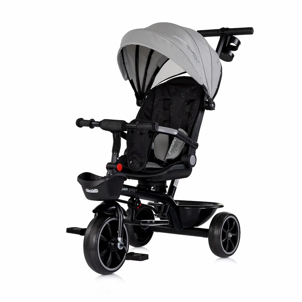 Детска триколка със сенник Chipolino Max Sport в сив цвят от pif.bg