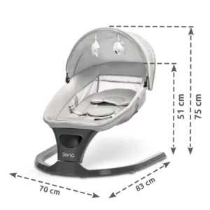 Електрически шезлонг с люлеене Lorelli SIENA LIGHT GREY