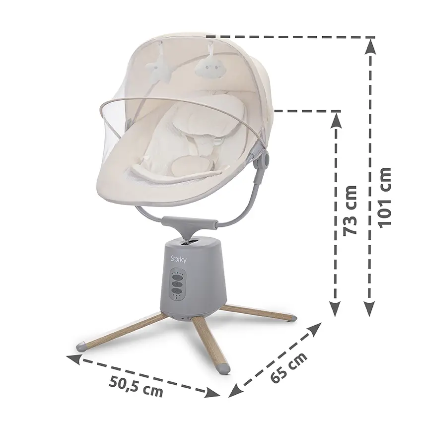 Електрически шезлонг с люлеене Lorelli STORKY GREY - Image 2