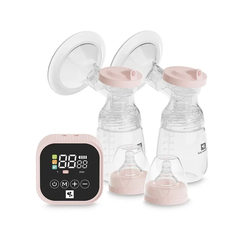Двойна електрическа помпа за кърма Eva Pink с шишета и LED дисплей