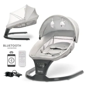 Електрически шезлонг с люлеене Lorelli SIENA LIGHT GREY със сенник и Bluetooth от pif.bg