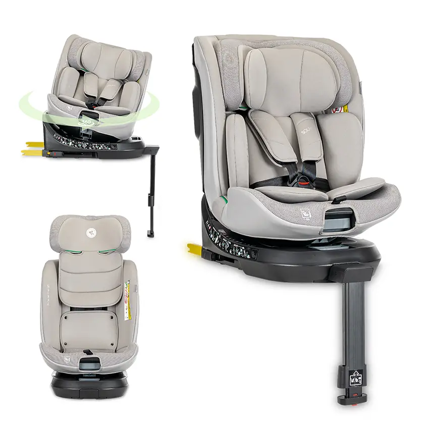 Детско столче за кола Lorelli Solaris i-Size в сив цвят.