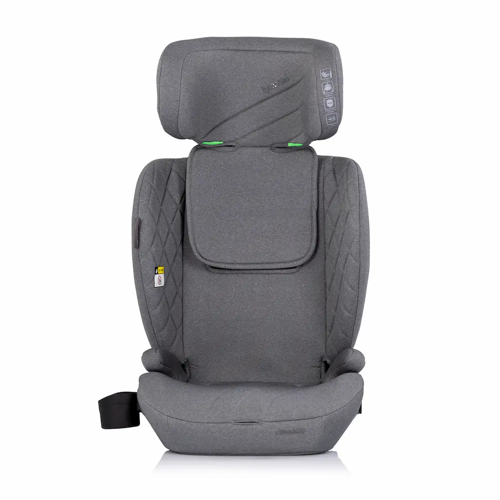 Стол за кола i-Size TYCOON ISO сив монтиран с ISOFIX в автомобил