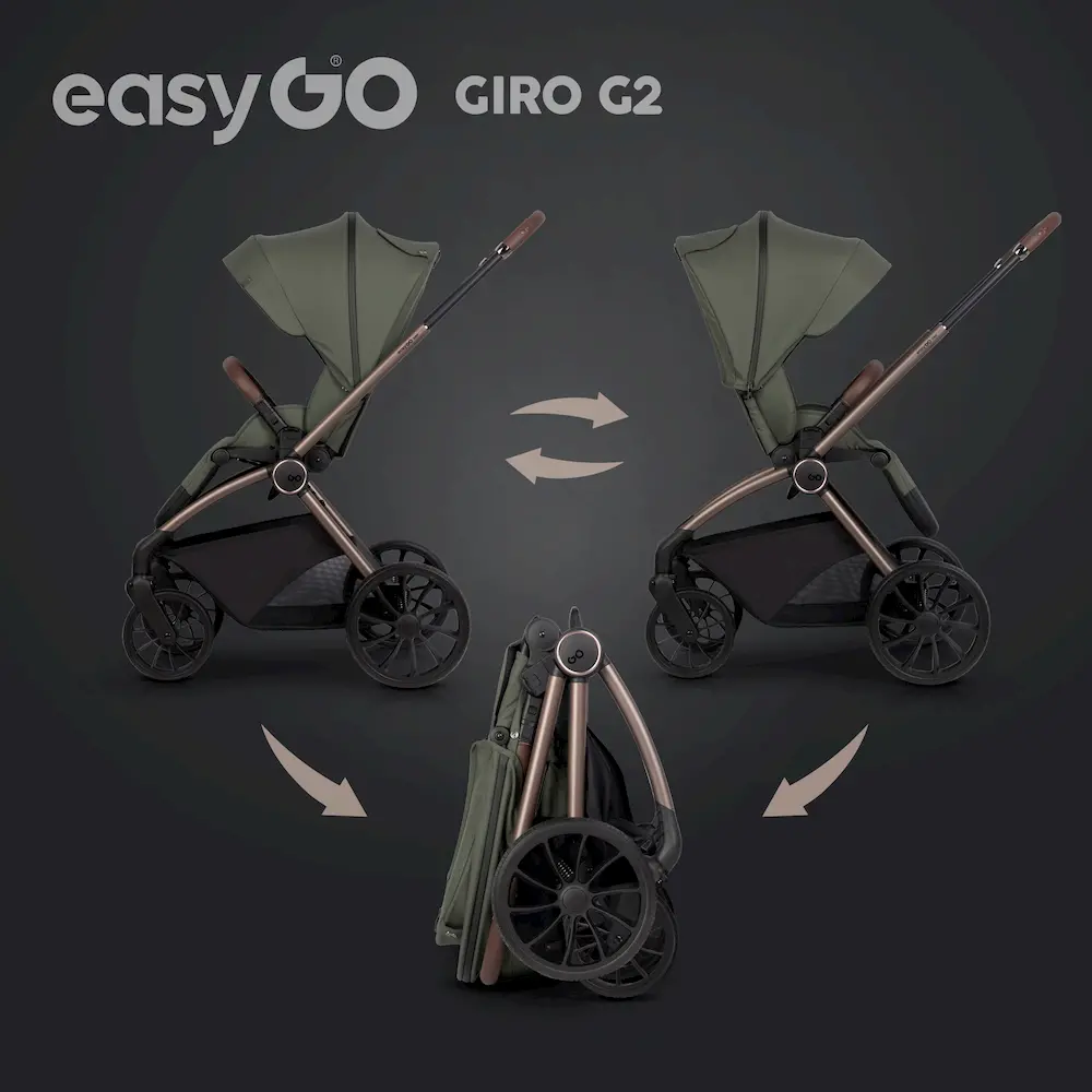 Детска количка EASYGO GIRO G2 2в1 Khaki - Image 5